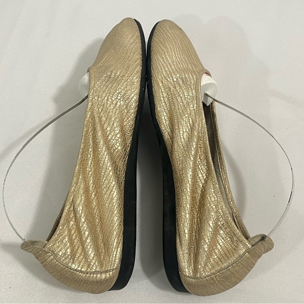 Arche Metallic Gold Ballet Flats Leather 39 - Picture 6 of 9